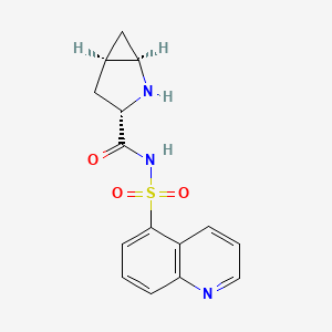 molecular formula C15H15N3O3S B7352974 (1R,3S,5R)-N-quinolin-5-ylsulfonyl-2-azabicyclo[3.1.0]hexane-3-carboxamide 