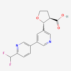 (2R,3R)-2-[5-[6-(difluoromethyl)pyridin-3-yl]pyridin-3-yl]oxolane-3-carboxylic acid