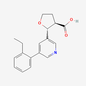 molecular formula C18H19NO3 B7352984 (2R,3R)-2-[5-(2-ethylphenyl)pyridin-3-yl]oxolane-3-carboxylic acid 