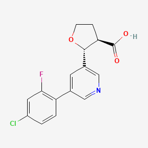 (2R,3R)-2-[5-(4-chloro-2-fluorophenyl)pyridin-3-yl]oxolane-3-carboxylic acid