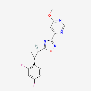 5-[(1R,2R)-2-(2,4-difluorophenyl)cyclopropyl]-3-(6-methoxypyrimidin-4-yl)-1,2,4-oxadiazole