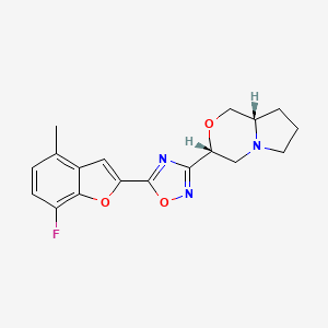 (3R,8aS)-3-[5-(7-fluoro-4-methyl-1-benzofuran-2-yl)-1,2,4-oxadiazol-3-yl]-3,4,6,7,8,8a-hexahydro-1H-pyrrolo[2,1-c][1,4]oxazine