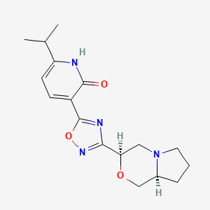 3-[3-[(3R,8aS)-3,4,6,7,8,8a-hexahydro-1H-pyrrolo[2,1-c][1,4]oxazin-3-yl]-1,2,4-oxadiazol-5-yl]-6-propan-2-yl-1H-pyridin-2-one