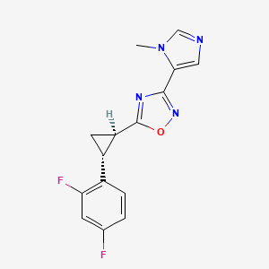 5-[(1R,2R)-2-(2,4-difluorophenyl)cyclopropyl]-3-(3-methylimidazol-4-yl)-1,2,4-oxadiazole