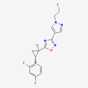 5-[(1R,2R)-2-(2,4-difluorophenyl)cyclopropyl]-3-[1-(2-fluoroethyl)pyrazol-4-yl]-1,2,4-oxadiazole