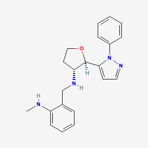 (2R,3R)-N-[[2-(methylamino)phenyl]methyl]-2-(2-phenylpyrazol-3-yl)oxolan-3-amine