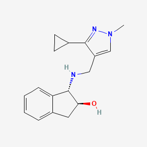 molecular formula C17H21N3O B7353061 (1S,2S)-1-[(3-cyclopropyl-1-methylpyrazol-4-yl)methylamino]-2,3-dihydro-1H-inden-2-ol 