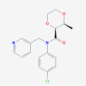 molecular formula C18H19ClN2O3 B7353073 (2S,3S)-N-(4-chlorophenyl)-3-methyl-N-(pyridin-3-ylmethyl)-1,4-dioxane-2-carboxamide 