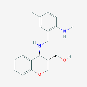 molecular formula C19H24N2O2 B7353082 [(3R,4R)-4-[[5-methyl-2-(methylamino)phenyl]methylamino]-3,4-dihydro-2H-chromen-3-yl]methanol 