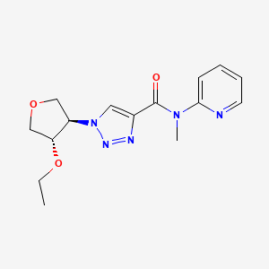 molecular formula C15H19N5O3 B7353090 1-[(3R,4S)-4-ethoxyoxolan-3-yl]-N-methyl-N-pyridin-2-yltriazole-4-carboxamide 