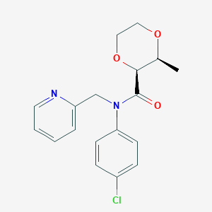 molecular formula C18H19ClN2O3 B7353095 (2S,3S)-N-(4-chlorophenyl)-3-methyl-N-(pyridin-2-ylmethyl)-1,4-dioxane-2-carboxamide 