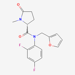 (2R)-N-(2,4-difluorophenyl)-N-(furan-2-ylmethyl)-1-methyl-5-oxopyrrolidine-2-carboxamide