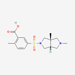 molecular formula C16H22N2O4S B7353128 5-[[(3aS,6aR)-2,3a-dimethyl-3,4,6,6a-tetrahydro-1H-pyrrolo[3,4-c]pyrrol-5-yl]sulfonyl]-2-methylbenzoic acid 