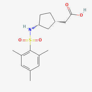 2-[(1S,3R)-3-[(2,4,6-trimethylphenyl)sulfonylamino]cyclopentyl]acetic acid