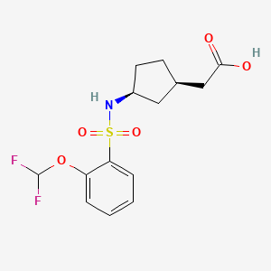 2-[(1R,3S)-3-[[2-(difluoromethoxy)phenyl]sulfonylamino]cyclopentyl]acetic acid