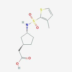 2-[(1S,3R)-3-[(3-methylthiophen-2-yl)sulfonylamino]cyclopentyl]acetic acid