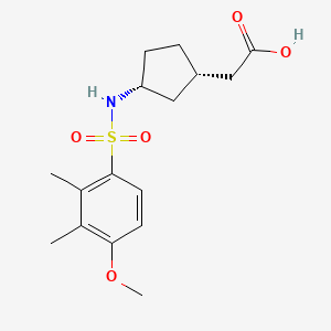 2-[(1S,3R)-3-[(4-methoxy-2,3-dimethylphenyl)sulfonylamino]cyclopentyl]acetic acid