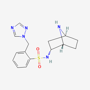 molecular formula C15H19N5O2S B7353210 N-[(1R,2R,4S)-7-azabicyclo[2.2.1]heptan-2-yl]-2-(1,2,4-triazol-1-ylmethyl)benzenesulfonamide 