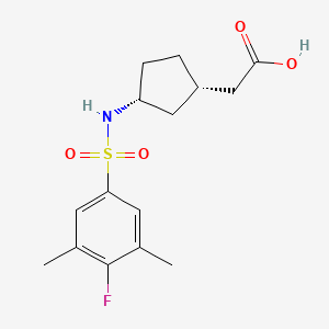 2-[(1S,3R)-3-[(4-fluoro-3,5-dimethylphenyl)sulfonylamino]cyclopentyl]acetic acid