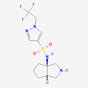 N-[(3aR,6aS)-2,3,4,5,6,6a-hexahydro-1H-cyclopenta[c]pyrrol-3a-yl]-1-(2,2,2-trifluoroethyl)pyrazole-4-sulfonamide