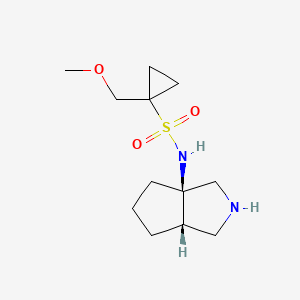 molecular formula C12H22N2O3S B7353260 N-[(3aR,6aS)-2,3,4,5,6,6a-hexahydro-1H-cyclopenta[c]pyrrol-3a-yl]-1-(methoxymethyl)cyclopropane-1-sulfonamide 