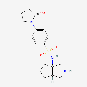 N-[(3aR,6aS)-2,3,4,5,6,6a-hexahydro-1H-cyclopenta[c]pyrrol-3a-yl]-4-(2-oxopyrrolidin-1-yl)benzenesulfonamide