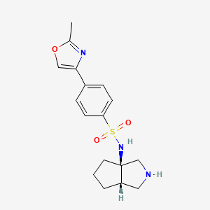 molecular formula C17H21N3O3S B7353287 N-[(3aR,6aS)-2,3,4,5,6,6a-hexahydro-1H-cyclopenta[c]pyrrol-3a-yl]-4-(2-methyl-1,3-oxazol-4-yl)benzenesulfonamide 