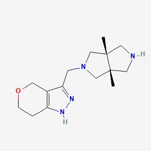 3-[[(3aS,6aR)-3a,6a-dimethyl-2,3,4,6-tetrahydro-1H-pyrrolo[3,4-c]pyrrol-5-yl]methyl]-1,4,6,7-tetrahydropyrano[4,3-c]pyrazole