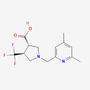 molecular formula C14H17F3N2O2 B7353293 (3S,4S)-1-[(4,6-dimethylpyridin-2-yl)methyl]-4-(trifluoromethyl)pyrrolidine-3-carboxylic acid 