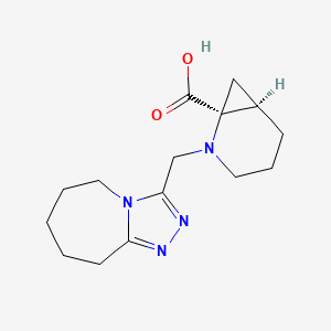 molecular formula C15H22N4O2 B7353322 (1S,6R)-2-(6,7,8,9-tetrahydro-5H-[1,2,4]triazolo[4,3-a]azepin-3-ylmethyl)-2-azabicyclo[4.1.0]heptane-1-carboxylic acid 