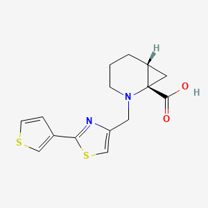 molecular formula C15H16N2O2S2 B7353333 (1S,6R)-2-[(2-thiophen-3-yl-1,3-thiazol-4-yl)methyl]-2-azabicyclo[4.1.0]heptane-1-carboxylic acid 