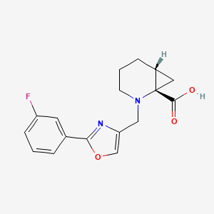 molecular formula C17H17FN2O3 B7353345 (1S,6R)-2-[[2-(3-fluorophenyl)-1,3-oxazol-4-yl]methyl]-2-azabicyclo[4.1.0]heptane-1-carboxylic acid 