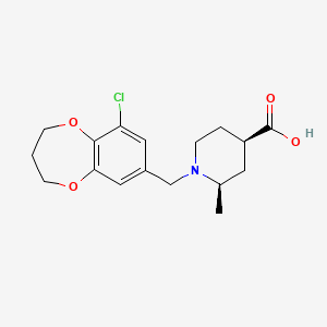 (2R,4R)-1-[(6-chloro-3,4-dihydro-2H-1,5-benzodioxepin-8-yl)methyl]-2-methylpiperidine-4-carboxylic acid