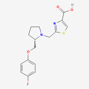 2-[[(2S)-2-[(4-fluorophenoxy)methyl]pyrrolidin-1-yl]methyl]-1,3-thiazole-4-carboxylic acid