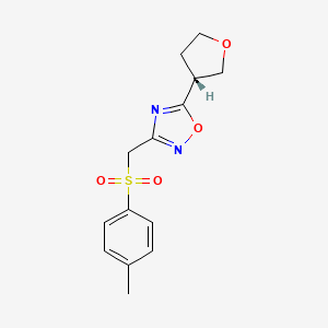 3-[(4-methylphenyl)sulfonylmethyl]-5-[(3R)-oxolan-3-yl]-1,2,4-oxadiazole