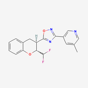 5-[(2R,3R)-2-(difluoromethyl)-3,4-dihydro-2H-chromen-3-yl]-3-(5-methylpyridin-3-yl)-1,2,4-oxadiazole