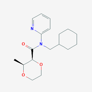 molecular formula C18H26N2O3 B7353383 (2S,3S)-N-(cyclohexylmethyl)-3-methyl-N-pyridin-2-yl-1,4-dioxane-2-carboxamide 