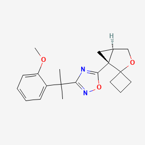 3-[2-(2-methoxyphenyl)propan-2-yl]-5-[(1R,5R)-spiro[3-oxabicyclo[3.1.0]hexane-2,1'-cyclobutane]-1-yl]-1,2,4-oxadiazole