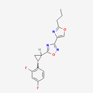 5-[(1R,2R)-2-(2,4-difluorophenyl)cyclopropyl]-3-(2-propyl-1,3-oxazol-4-yl)-1,2,4-oxadiazole