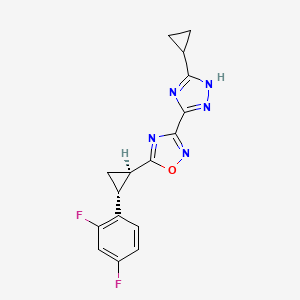 3-(5-cyclopropyl-1H-1,2,4-triazol-3-yl)-5-[(1R,2R)-2-(2,4-difluorophenyl)cyclopropyl]-1,2,4-oxadiazole