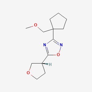 3-[1-(methoxymethyl)cyclopentyl]-5-[(3R)-oxolan-3-yl]-1,2,4-oxadiazole