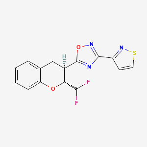 5-[(2R,3R)-2-(difluoromethyl)-3,4-dihydro-2H-chromen-3-yl]-3-(1,2-thiazol-3-yl)-1,2,4-oxadiazole