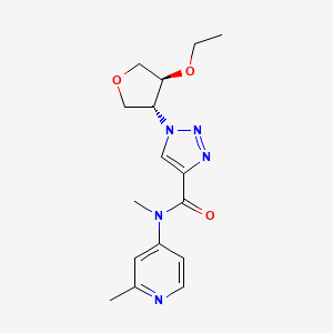 molecular formula C16H21N5O3 B7353440 1-[(3R,4S)-4-ethoxyoxolan-3-yl]-N-methyl-N-(2-methylpyridin-4-yl)triazole-4-carboxamide 