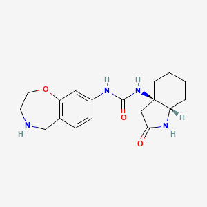 molecular formula C18H24N4O3 B7353483 1-[(3aR,7aS)-2-oxo-3,4,5,6,7,7a-hexahydro-1H-indol-3a-yl]-3-(2,3,4,5-tetrahydro-1,4-benzoxazepin-8-yl)urea 