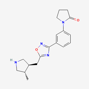 1-[3-[5-[[(3S,4S)-4-methylpyrrolidin-3-yl]methyl]-1,2,4-oxadiazol-3-yl]phenyl]pyrrolidin-2-one