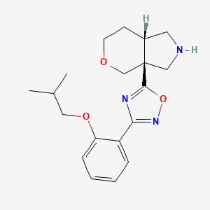 molecular formula C19H25N3O3 B7353506 (3aS,7aS)-3a-[3-[2-(2-methylpropoxy)phenyl]-1,2,4-oxadiazol-5-yl]-2,3,4,6,7,7a-hexahydro-1H-pyrano[3,4-c]pyrrole 