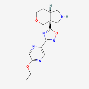 molecular formula C15H19N5O3 B7353525 (3aS,7aS)-3a-[3-(5-ethoxypyrazin-2-yl)-1,2,4-oxadiazol-5-yl]-2,3,4,6,7,7a-hexahydro-1H-pyrano[3,4-c]pyrrole 