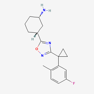 (1S,3R)-3-[3-[1-(5-fluoro-2-methylphenyl)cyclopropyl]-1,2,4-oxadiazol-5-yl]cyclohexan-1-amine