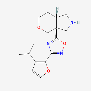 (3aS,7aS)-3a-[3-(3-propan-2-ylfuran-2-yl)-1,2,4-oxadiazol-5-yl]-2,3,4,6,7,7a-hexahydro-1H-pyrano[3,4-c]pyrrole