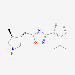 5-[[(3S,4S)-4-methylpyrrolidin-3-yl]methyl]-3-(3-propan-2-ylfuran-2-yl)-1,2,4-oxadiazole